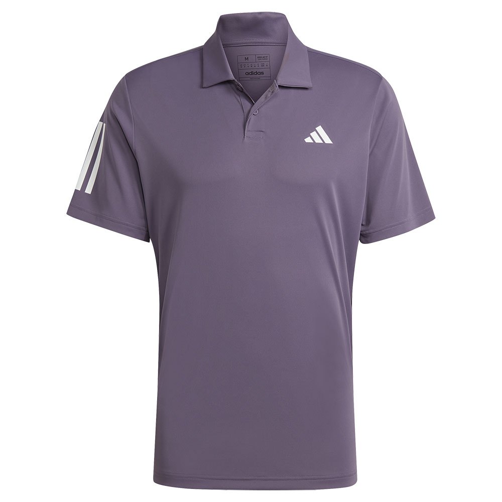 Adidas Club 3 Stripes Short Sleeve Polo Purple S Man