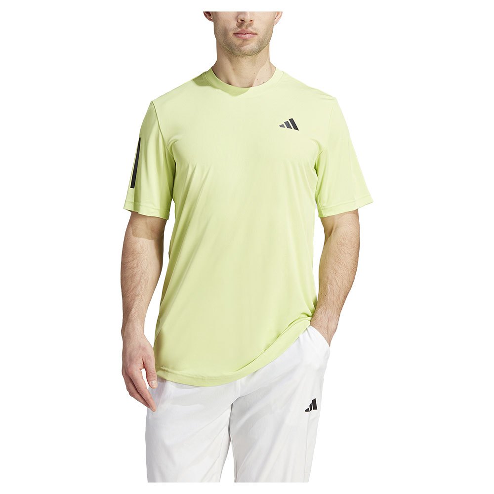 Adidas Club 3 Stripes Short Sleeve T-shirt Yellow S Man