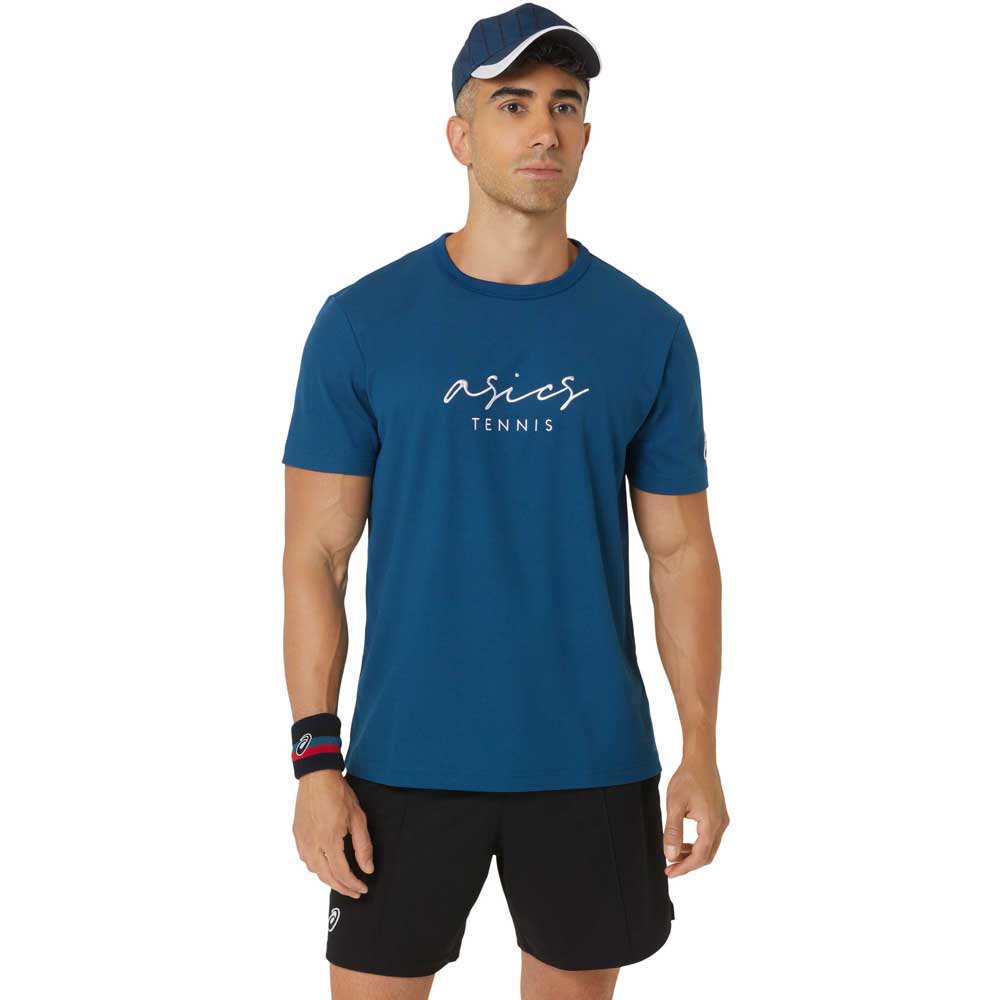 Asics Classic Graphic Short Sleeve T-shirt Blue S Man