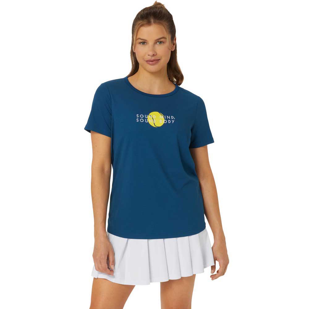 Asics Classic Graphic Short Sleeve T-shirt Blue XS Woman