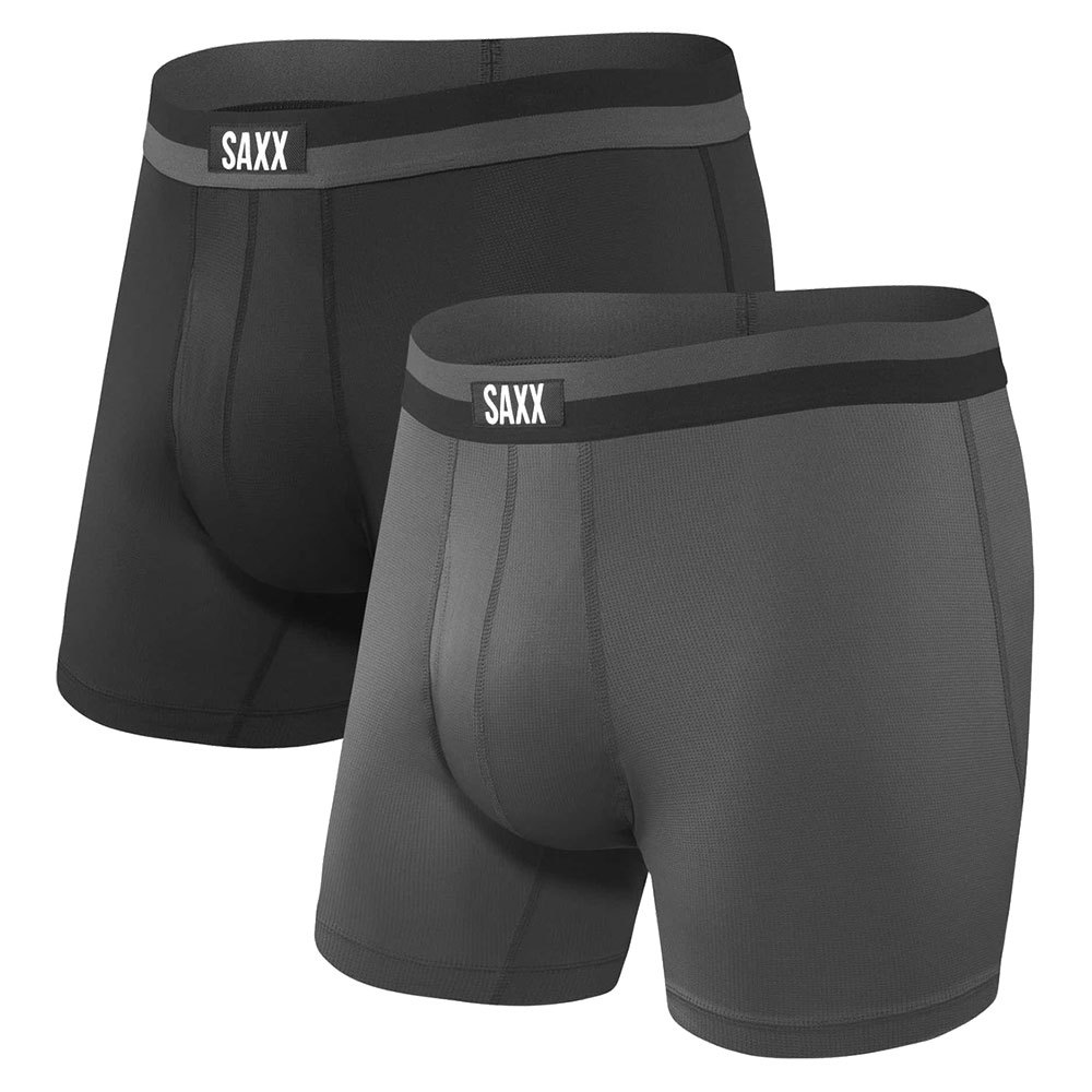 Saxx Underwear Sport Mesh Fly 2 Units Black 2XL Man