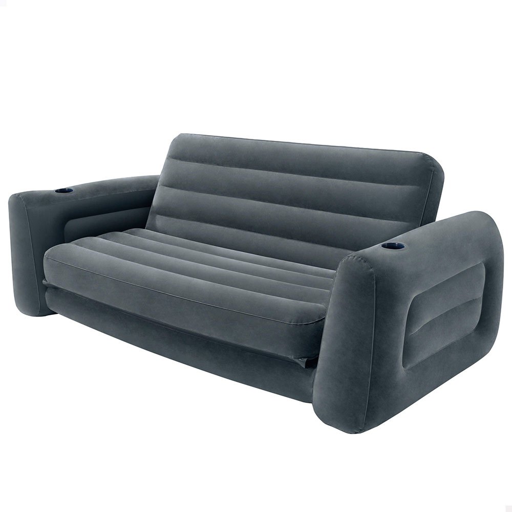 Intex 2 In 1 Inflatable Sofa Bed Grey 203 x 224 x 66 cm