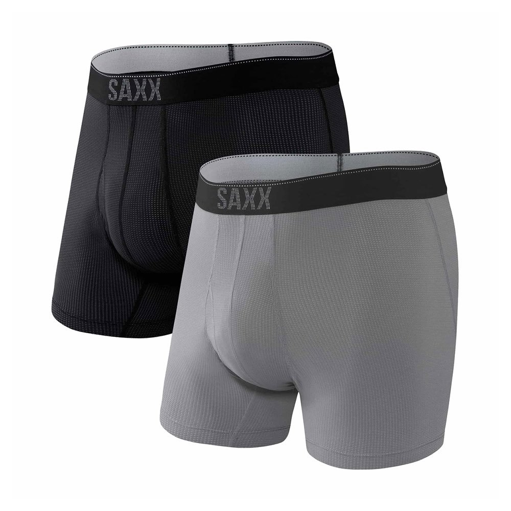 Saxx Underwear Quest Fly Trunk 2 Units Black,Grey XL Man