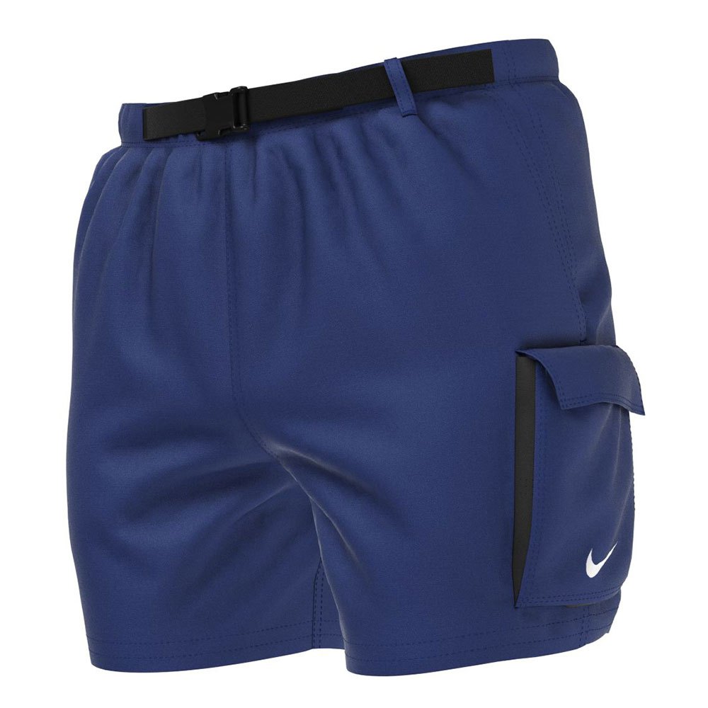 Nike Swim Belted Packable 5´´ Volley Swimming Shorts Blue L Man