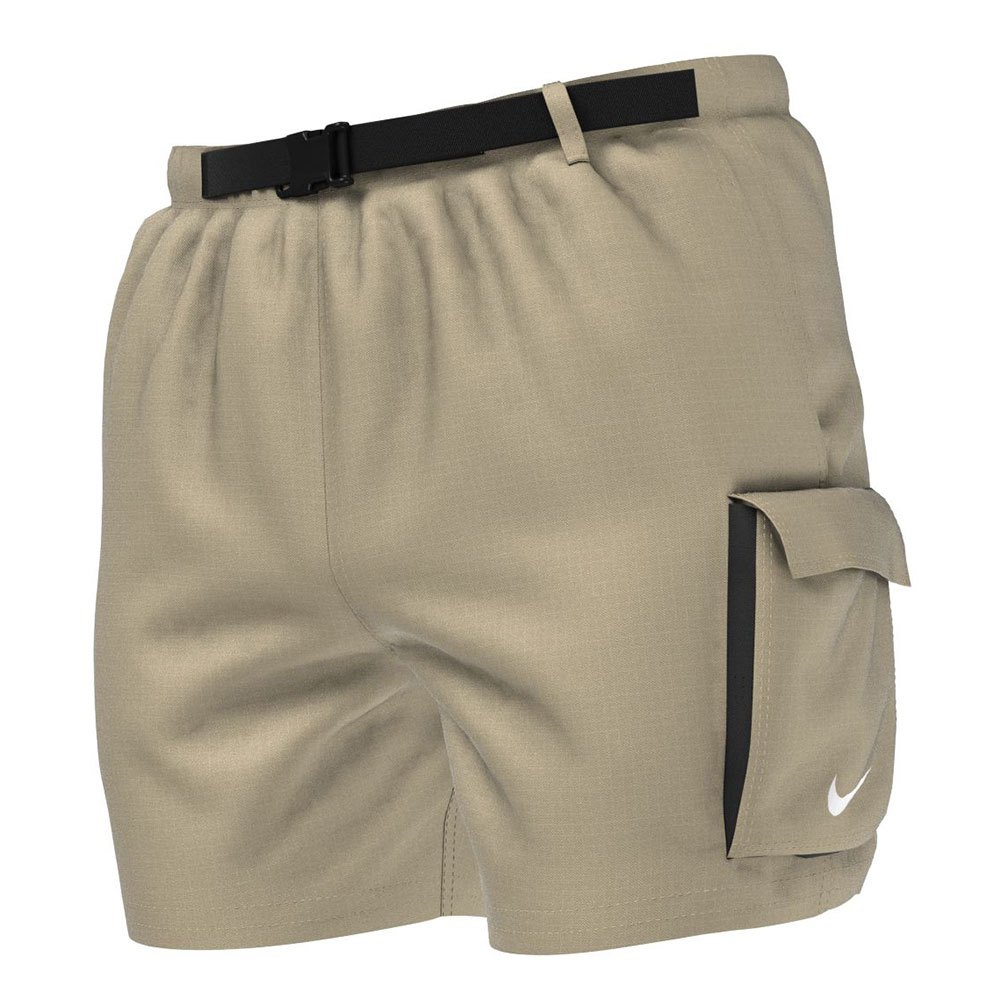 Nike Swim Belted Packable 5´´ Volley Swimming Shorts Beige L Man