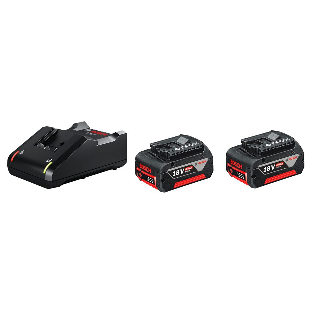 Photos - Power Tool Battery Bosch Professional 2x 4.0ah Gal 18v-40 Rechargeable Black 1600A019S0 