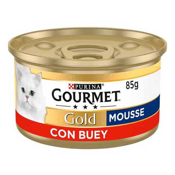Photos - Dog Food Gourmet Purina  Gold Mousse Beef 24x85g Cat Food Golden 24x85g 80393320 