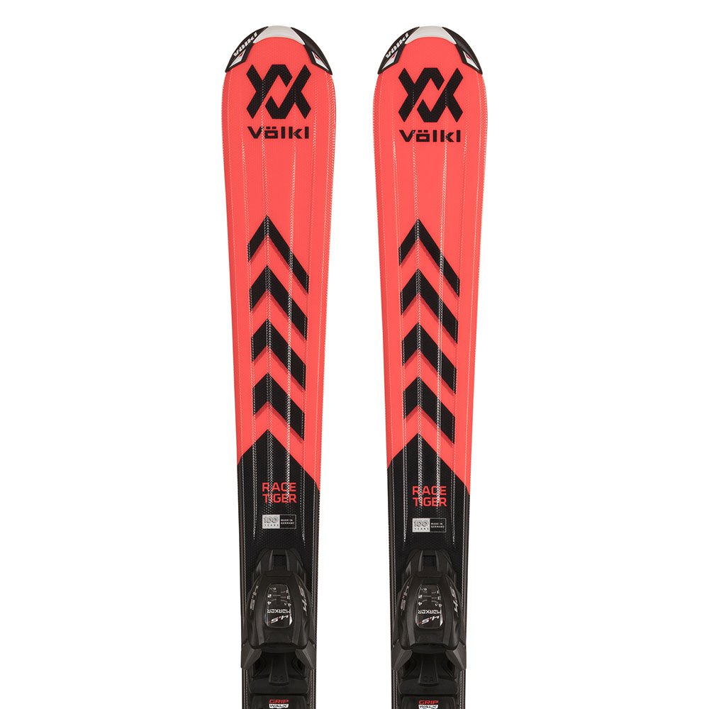 Volkl Racetiger Red+4.5 Vmotion Junior Pack Alpine Skis Röd 120