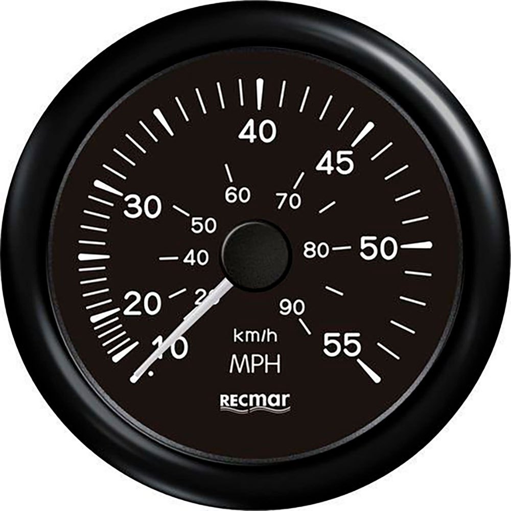Recmar 0-55 Mph Speedometer Svart 100 mm