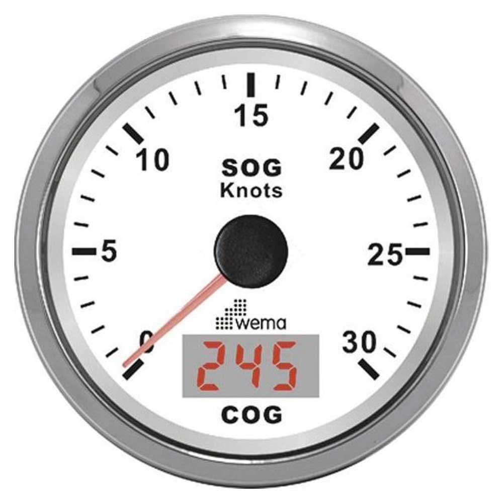 Wema Silverline 0-3mph Compass Gps Speedometer Silver 85 mm