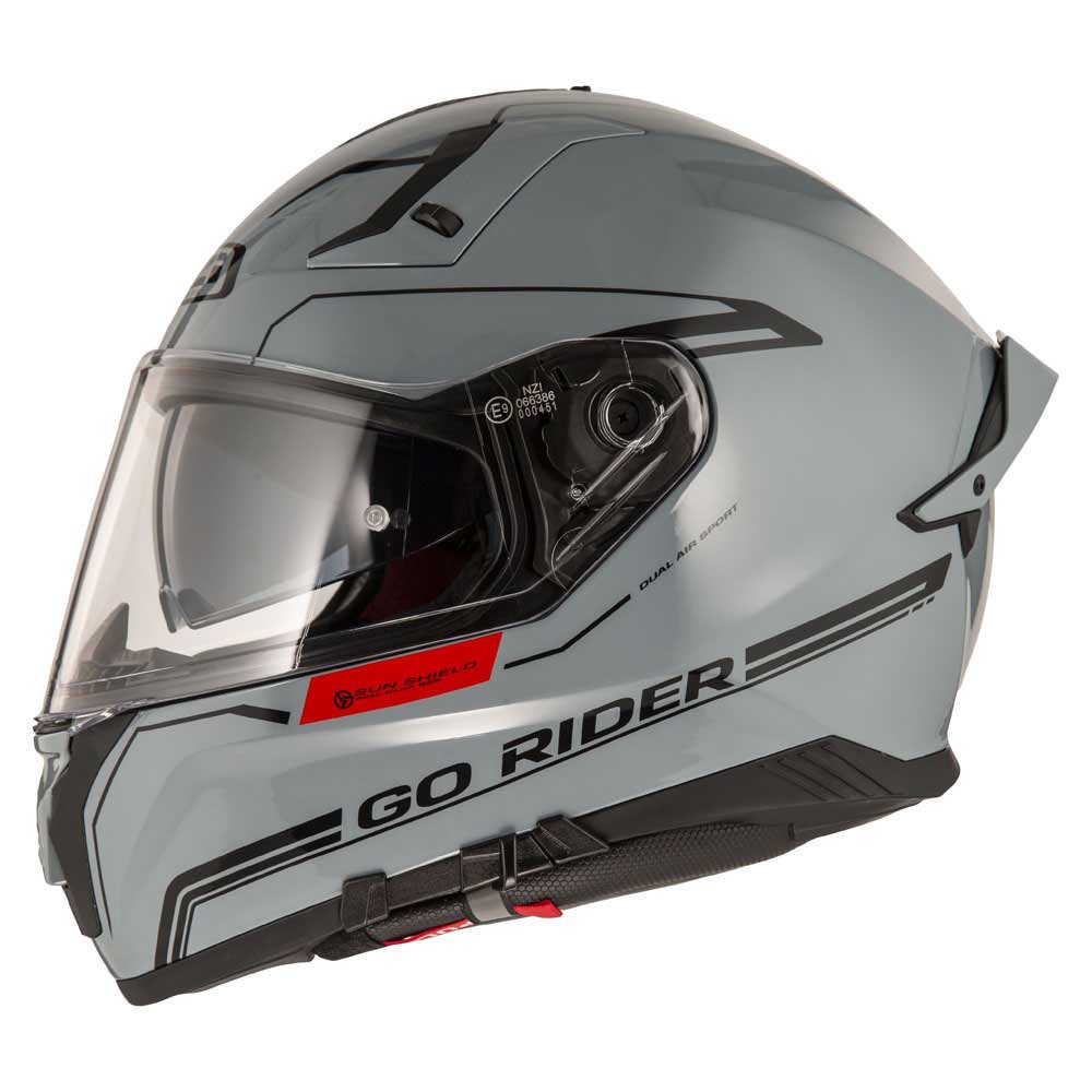 Nzi Go Rider Stream Solid Full Face Helmet Grå XS