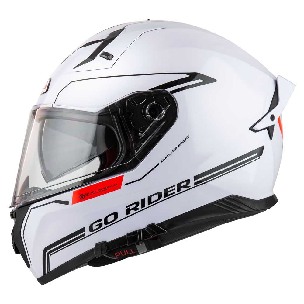 Nzi Go Rider Stream Solid Full Face Helmet Vit XS