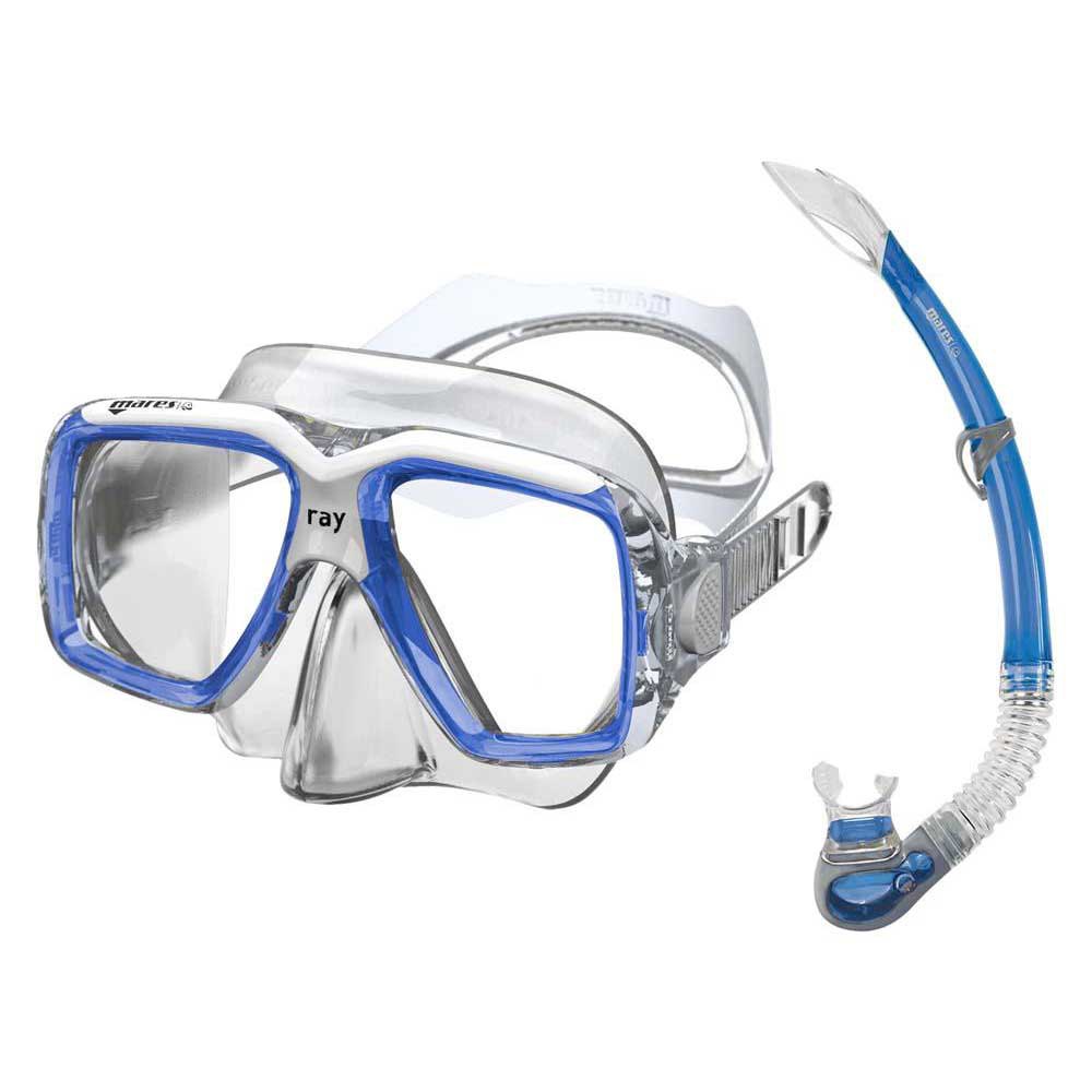 Mares Aquazone Ray Mask And Snorkel Mesh Bag Set Vit,Blå