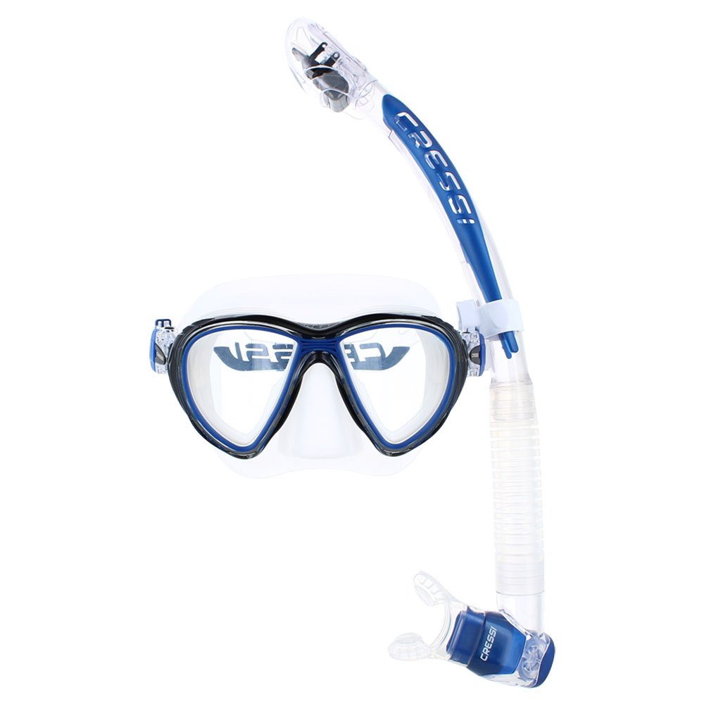 Cressi Quantum Itaca Ultra Dry Snorkeling Mask Kit Durchsichtig,Blå