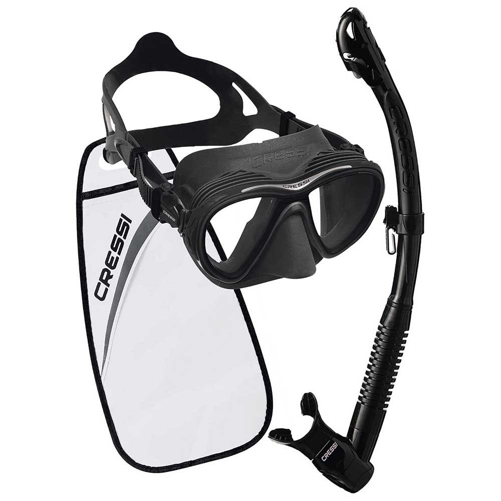 Cressi Quantum Itaca Ultra Dry Snorkeling Mask Kit Svart