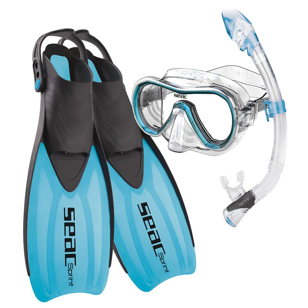 Seacsub Tris Sprint Dry Junior Snorkel Kit Blå EU 39-41