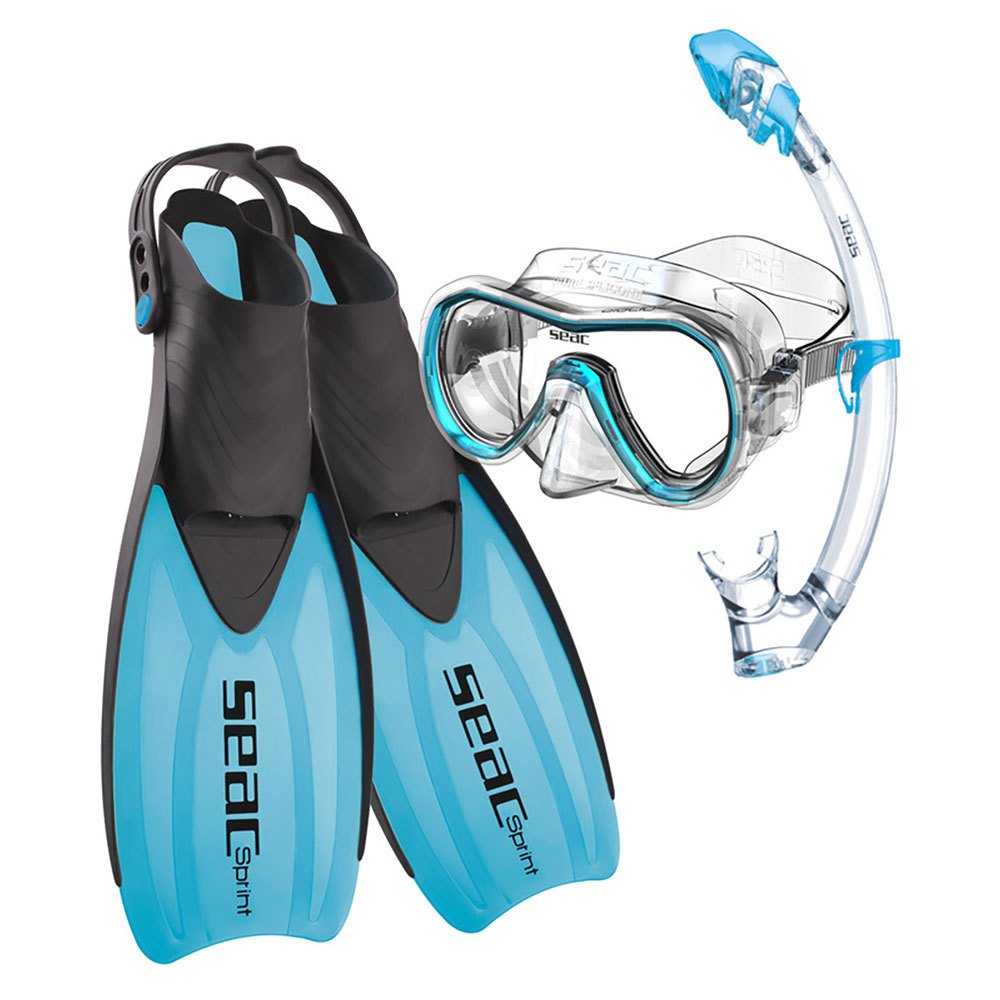 Seacsub Tris Sprint Dry Junior Snorkel Kit Blå EU 36-38