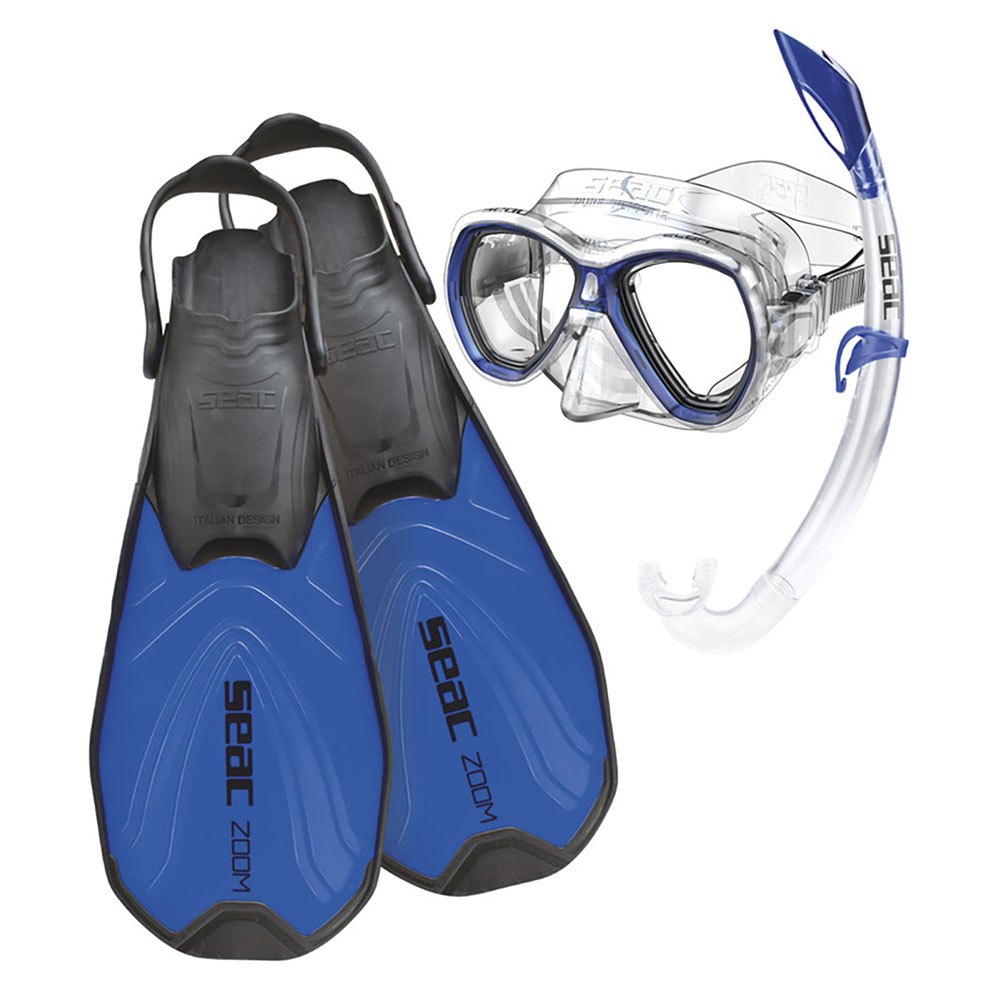 Seacsub Tris Zoom Junior Set Snorkel Kit Blå EU 32-35