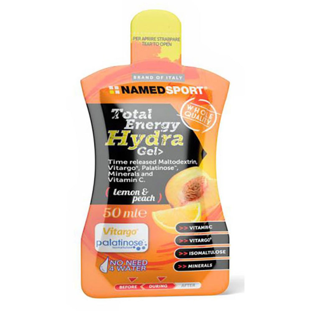Named Sport Total Energy Hydra 40ml 32 Units Lemon&peach Energy Gels Box Orange