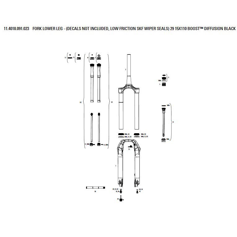 Rockshox Lower Leg Pike B1-b2/select/select Plus B3/revelation Flask Silver 27.5´´