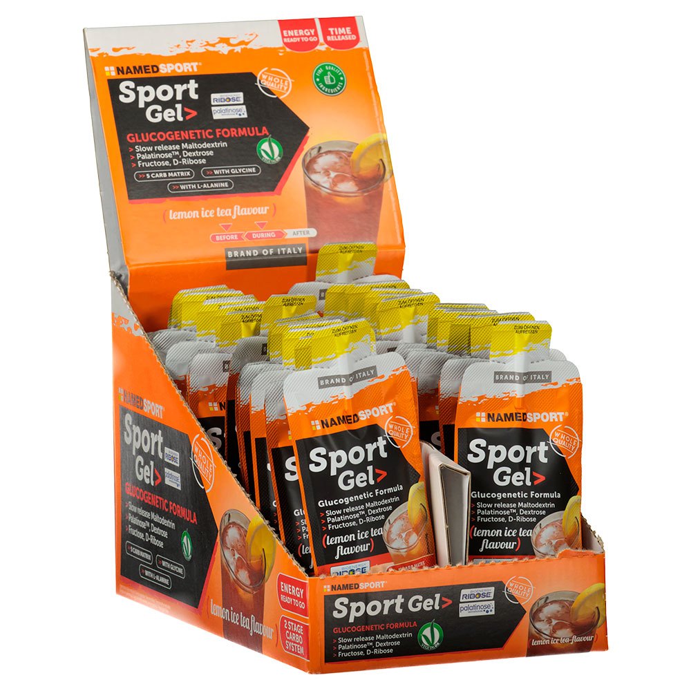 Named Sport Sport Energy Gels Box 25ml 32 Units Ice Tea Orange,Svart