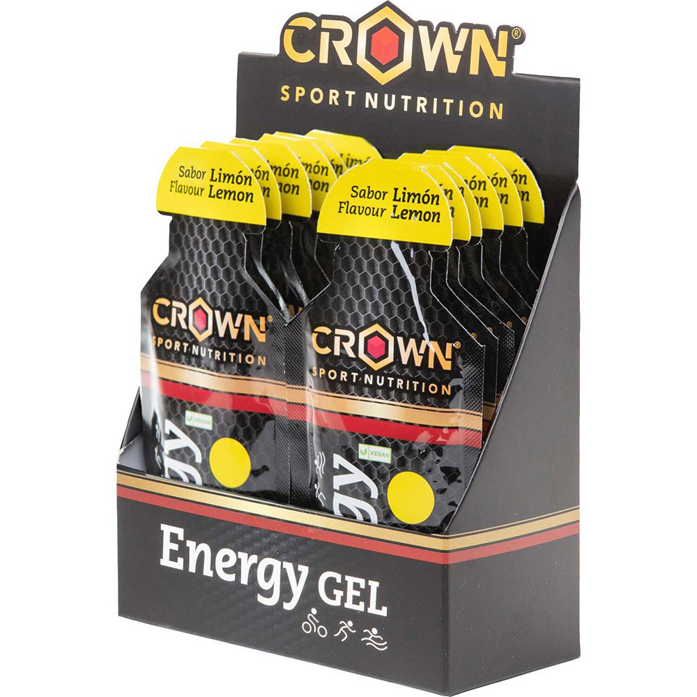 Crown Sport Nutrition Lemon Energy Gels Box 40g 12 Units Durchsichtig