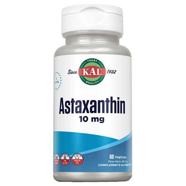 Kal Astaxanthin 10mg Antioxidant 60 Caps Durchsichtig