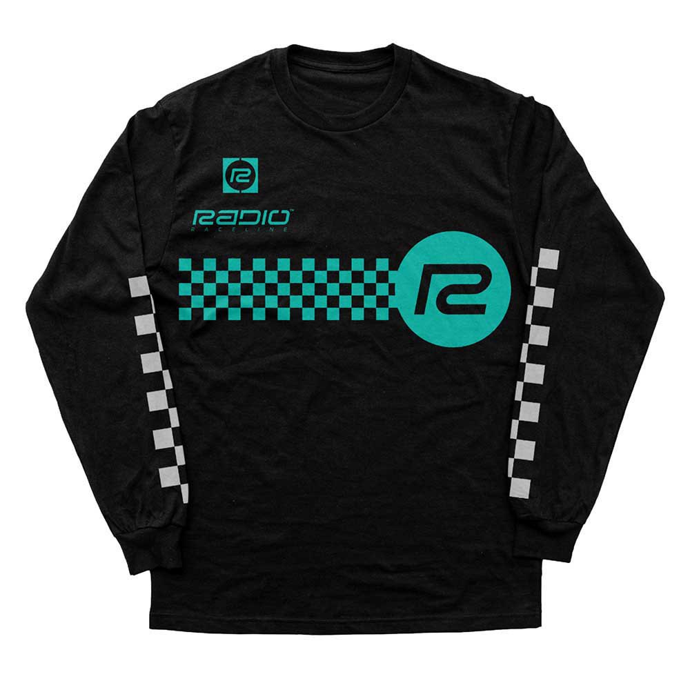 Radio Raceline Checker Long Sleeve T-shirt Svart L Man