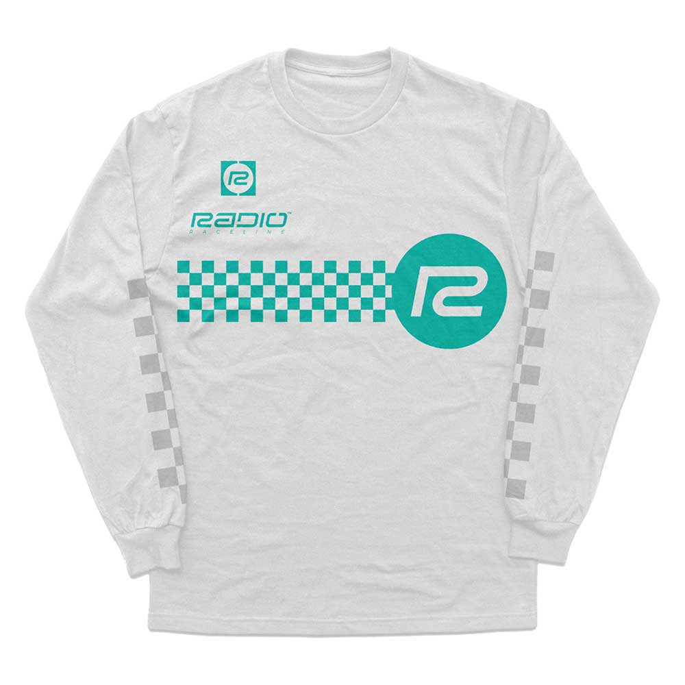 Radio Raceline Checker Long Sleeve T-shirt Vit L Man