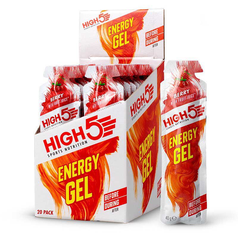High5 Energy Gels Box 40g 20 Units Berry Vit,Orange