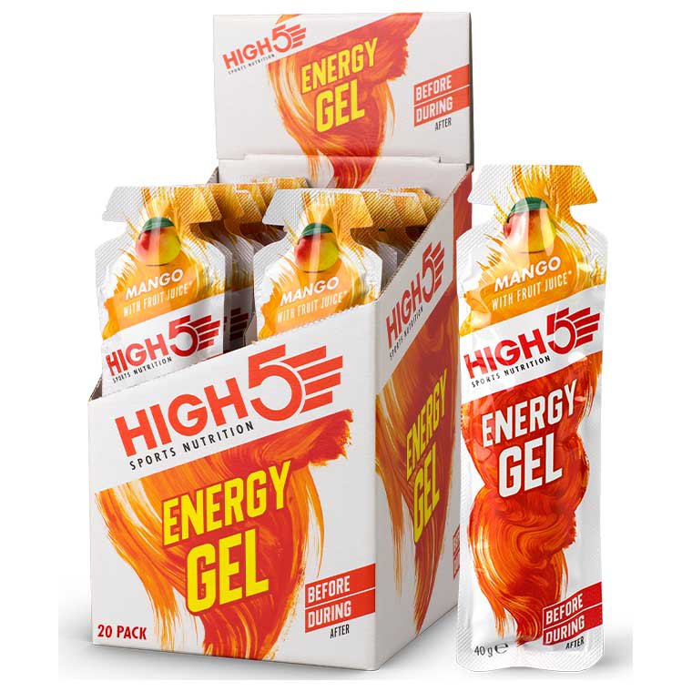 High5 Energy Gels Box 40g 20 Units Mango Durchsichtig