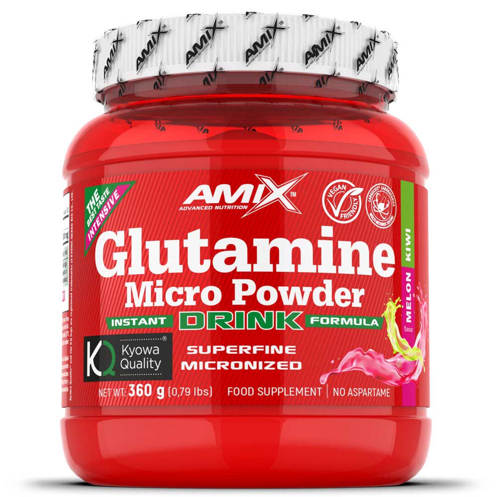 Amix Glutamine Micro Powder 360g Amino-acids Melon&kiwi Röd