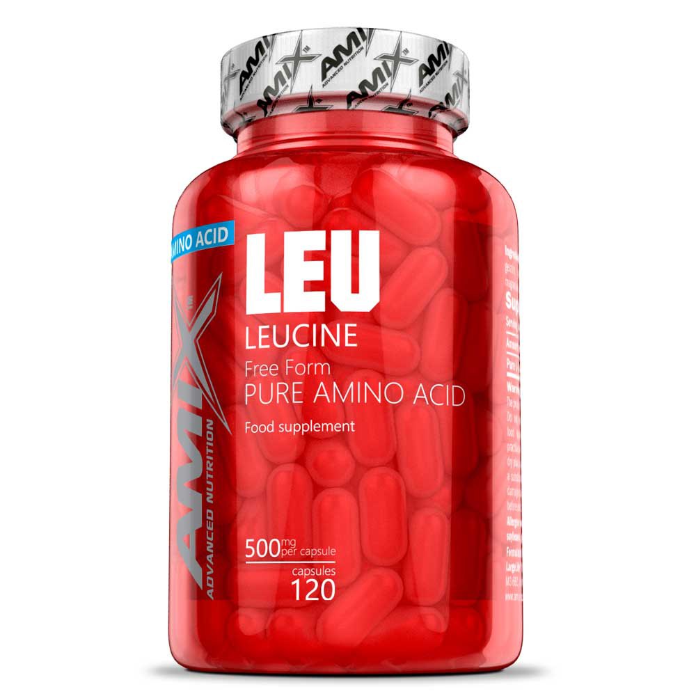 Amix L-leucine Pure 1000mg Amino-acids Caps 120 Units Röd