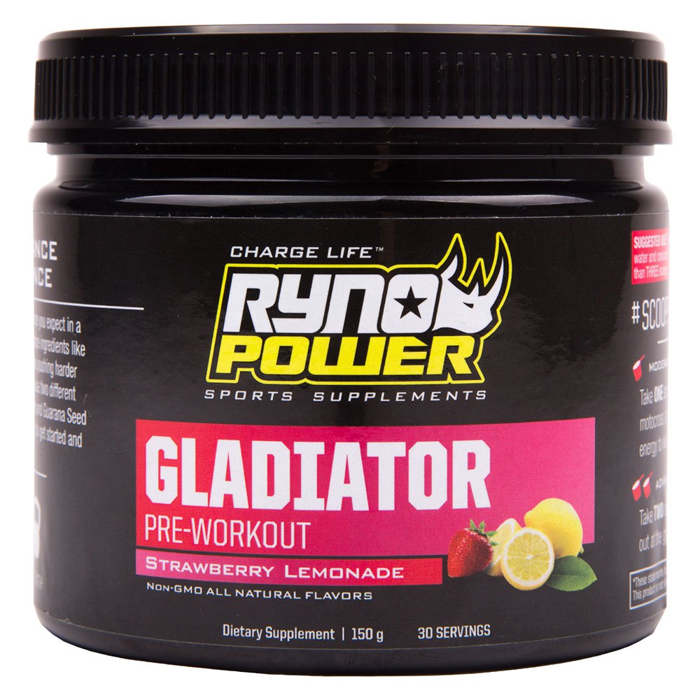Ryno Power Gladiator Strawberry Lemonade Pre-workout Drink Mix 150gr Durchsichtig