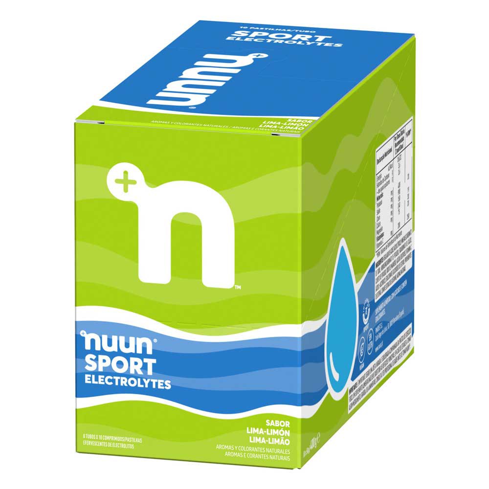 Nuun Sport Effervescent Electrolyte Drink Tablet Box Lime&lemon 10 Tablets X 8 Units Durchsichtig