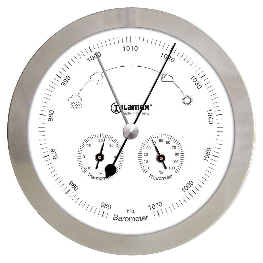 Talamex Barometer/thermometer/hygrometer Rvs 100 Mm Silver