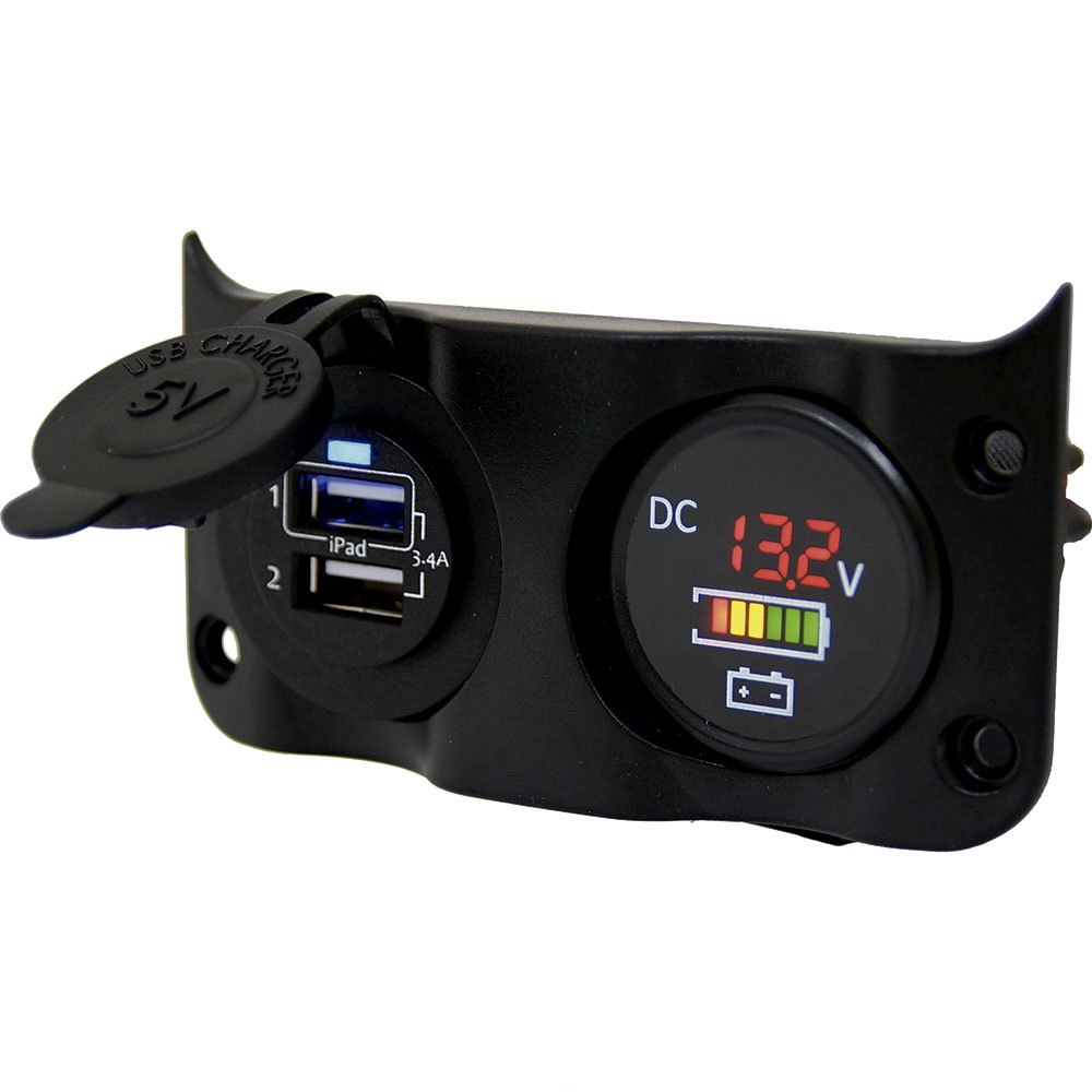 Talamex Switchpanel Add On With Double Usb&digital Voltmeter/battery Indicator Durchsichtig
