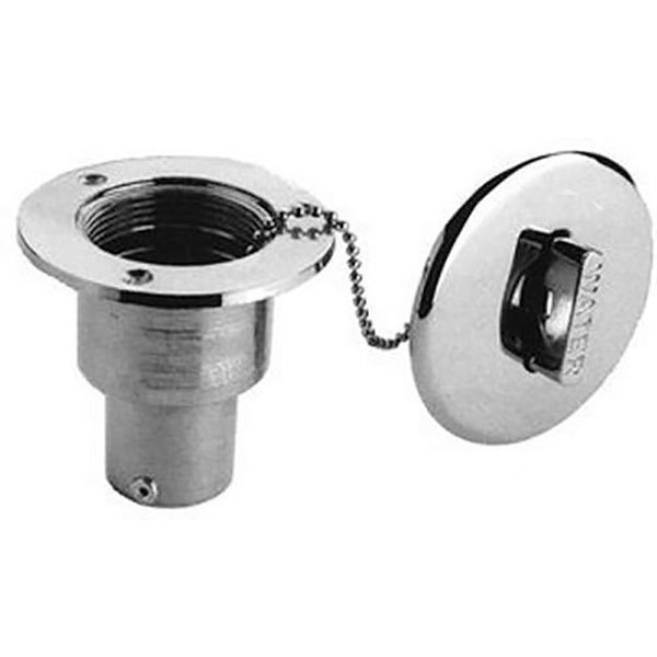 Goldenship Water Deck Fill Plate With Key/security Chain Silver 38 mm