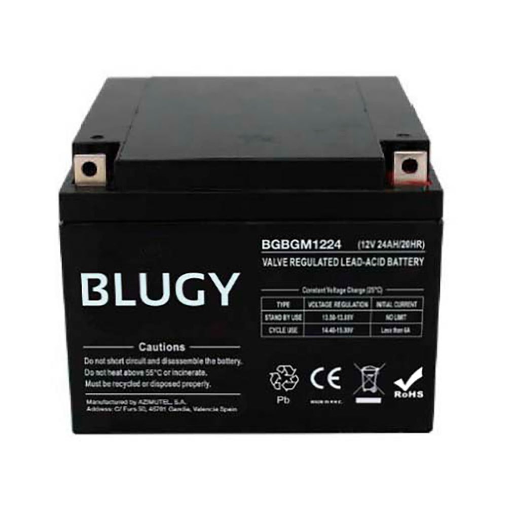 Blugy 12v 24a Compact Agm Batterie Svart 165x176x127 mm