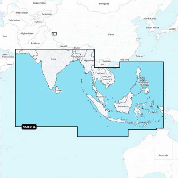 Navionics Msd Large Ae010l Océano Índico&sur Del Mar China Chart Blå