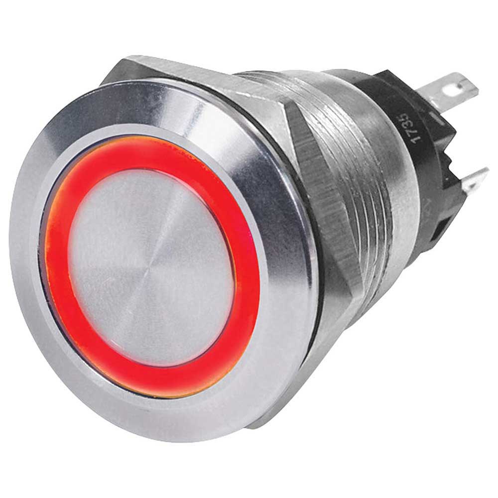 Blue Sea Systems Off-(on) 12v Red Led Switch Silver 10A