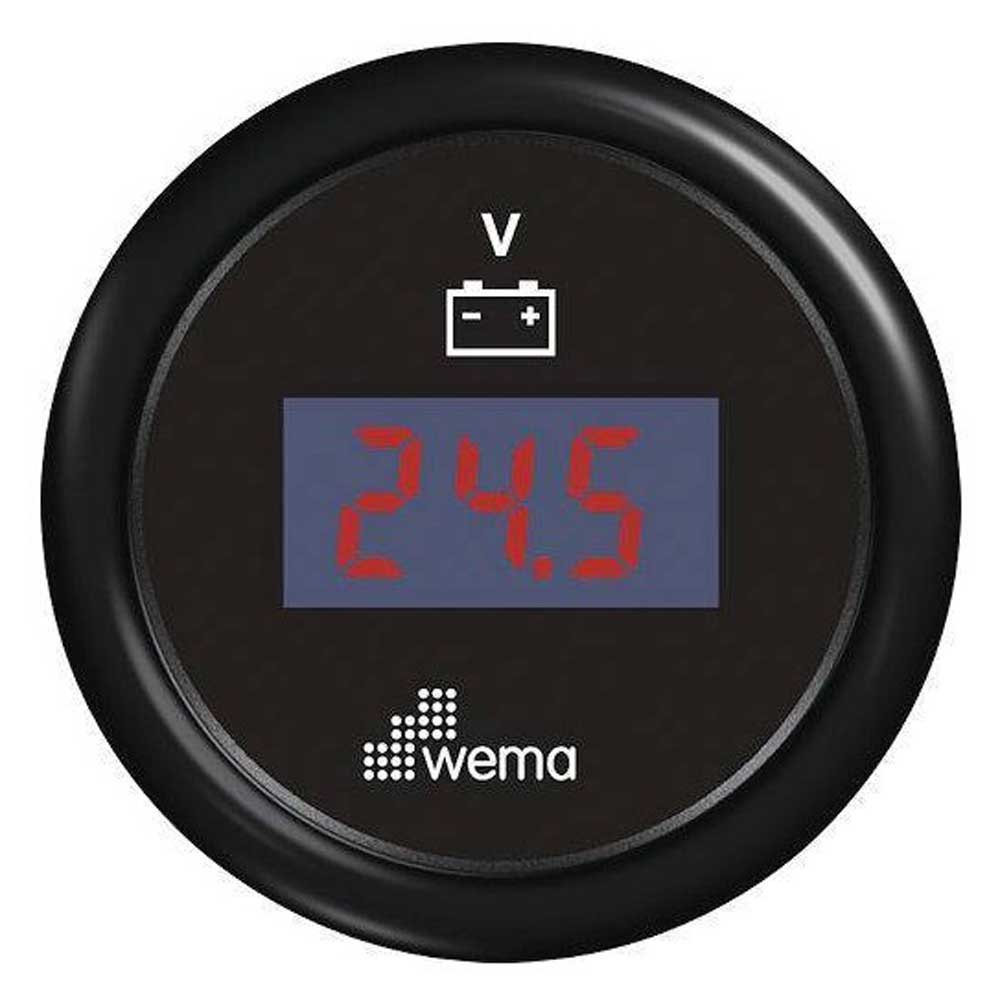 Wema Blackline 8-32v Digital Voltmeter Svart 52 mm