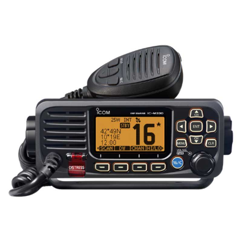 Icom Ipx7 25w Ic-m330ge Fixed Marine Vhf Radio Station Silver