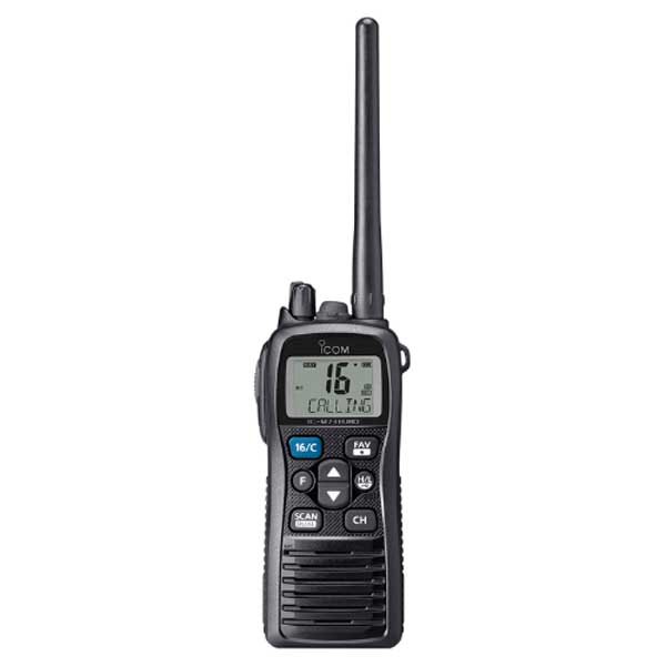 Icom Ipx7 6w Ic-m73euro Portable Marine Vhf Radio Station Svart