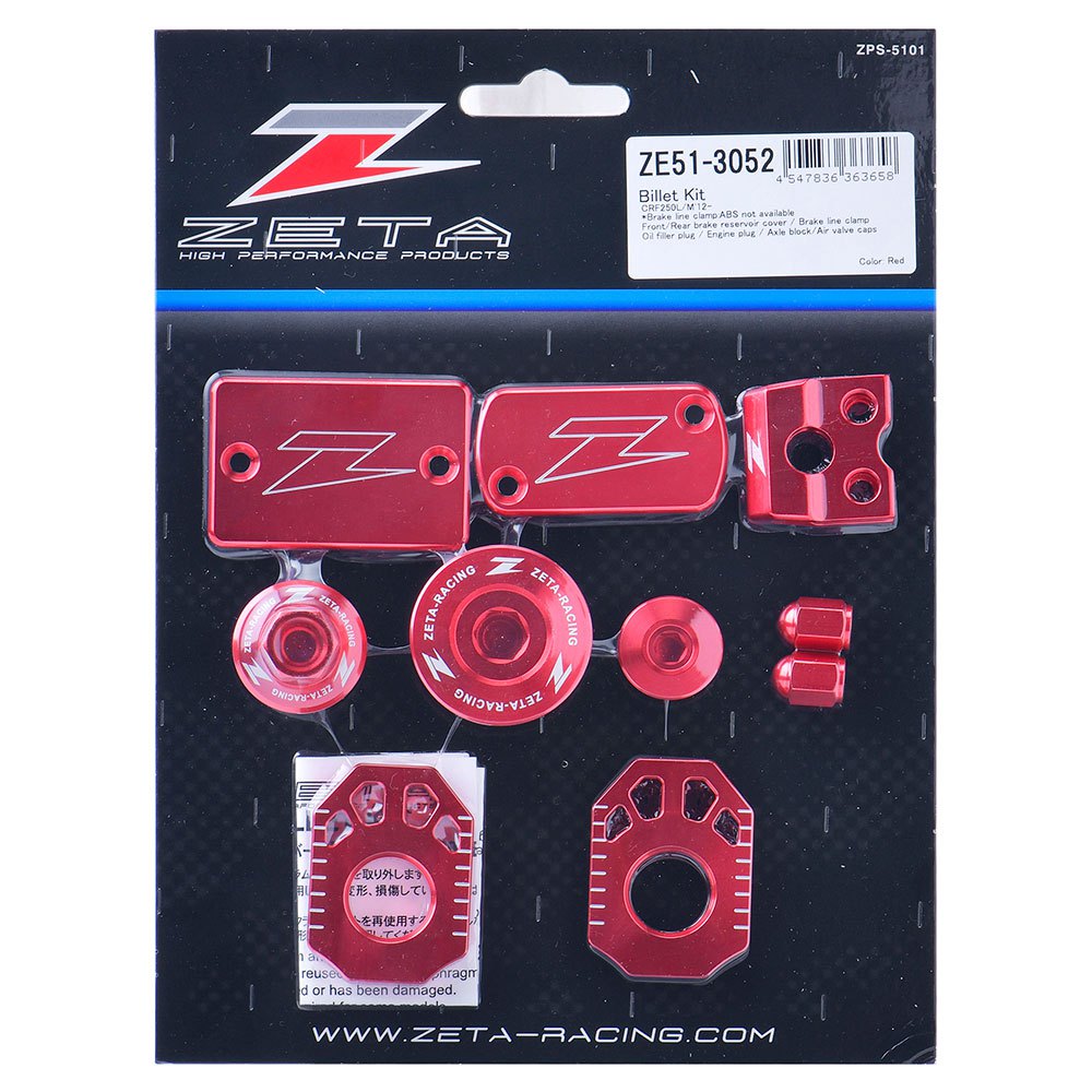 Zeta Honda Crf 250 L 12-20/crf 250 M 12-20 Ze51-3052 Aluminium Accessories Kit Röd