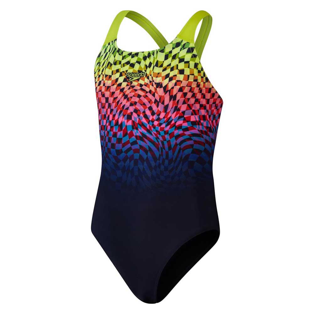 Speedo Digital Placement Powerback Swimsuit Flerfärgad 5-6 Years Flicka