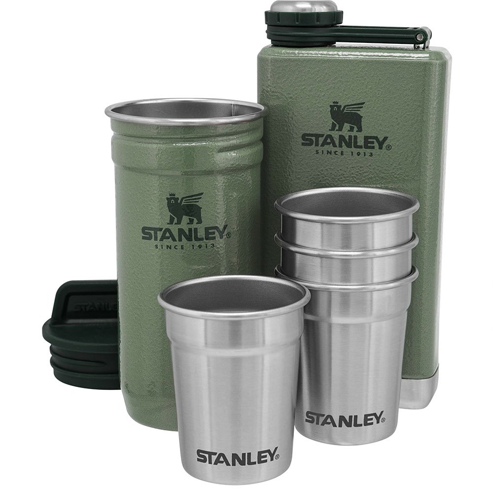 Zdjęcia - Pozostałe naczynia turystyczne Stanley Set 4 Glasses 236ml+hip Flask Adventure Zielony,Posrebrzany 