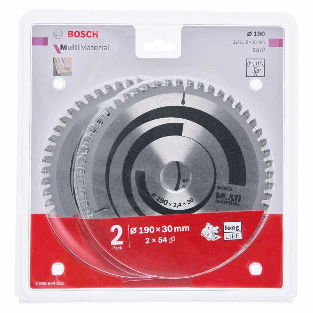 Zdjęcia - Akcesoria do narzędzi Bosch Professional Multi Material Circular Saw Disc 190x30x2.4/1.8x54t 2 U 