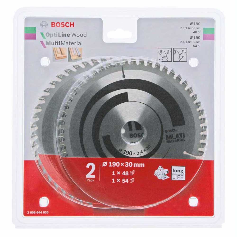Zdjęcia - Akcesoria do narzędzi Bosch Professional Optiline Wood/multi Material Circular Saw Disc 190x30 M 