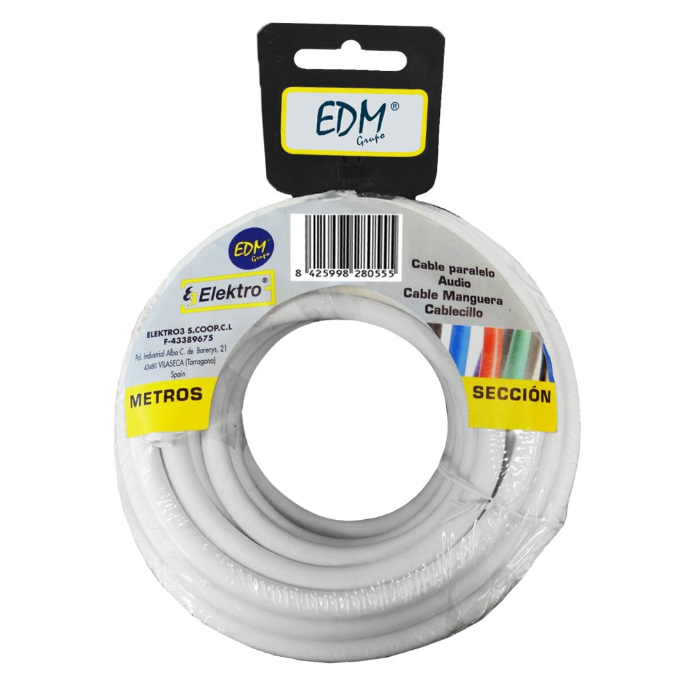 Zdjęcia - Drut i kabel EDM Parallel Roll 2x1.5 Mm 20 M Biały 28034 